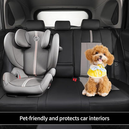 EKR Rav4 Seat Covers Custom Fit for Toyota Rav4 (Hybrid) Woodland/Limited 2026, Leather Car Seat Cover Full Set for SUV,Faux Leather(Black+Light Gray)