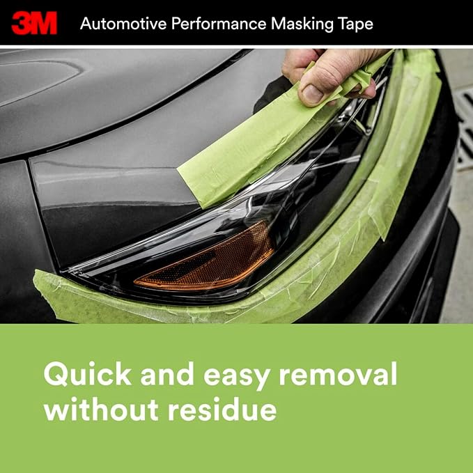 3M Automotive Performance Masking Tape, 36 mm x 32 m, 6/case (Pack of 6)