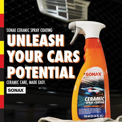 SONAX Ceramic Spray Coating 257400 | Durable Ceramic Technology for High Gloss & Protection | Hydrophobic for All Paint Surfaces | Easy to Apply | Long Lasting Shine & Water Repellent Finish | 750ml