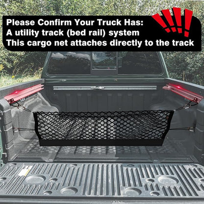 Muslogy Truck Bed Cargo Net Compatible with Nissan Frontier 2022-2025 2026 Accessories, Pickup Truck Bed Cargo Organizer Storage Net with Heavy Duty Carabiners
