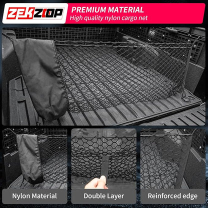 Cargo Net Compatible with 2024 2025 2026 Toyota Tacoma Envelope Style Truck Storage Net Dense Mesh with Free Storage Bags for 2025 Tacoma Exterior Accessories (4.1'×1.5')