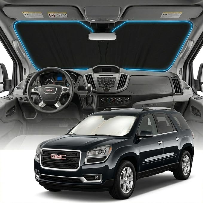 for GMC Acadia Sun Shade Windshield Cover - Custom Fit Acadia Accessories 2017-2023 Sunshade Foldable UV Protection & Heat Shield Sun Visor Accessories