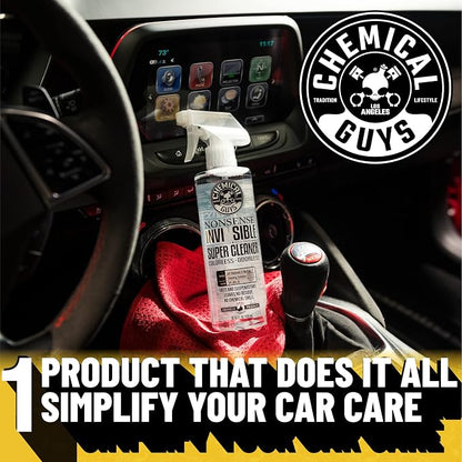 Chemical Guys Nonsense Colorless & Odorless All Surface Cleaner - Interior Cleaner, Safe for Vinyl, Rubber, Plastic, Carpet, and Upholstery, pH Balanced, Residue-Free, Unscented, 16 Fl Oz, Pack of 2