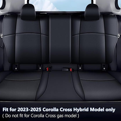 TTX LIGHTING Custom Fit Seat Covers for Toyota Corolla Cross Hybrid 2023 2024 2025 2026 SE,XES,Full Set Faux Leather Cross Hybrid Seat Covers Black