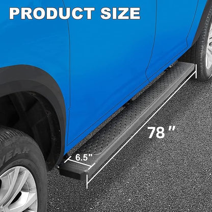 COMNOVA 6.5” Side Steps Running Boards Compatible with 2015-2026 Chevy Colorado/GMC Canyon Crew Cab. All Black Step Bars Running Boards for Colorado Crew Cab.