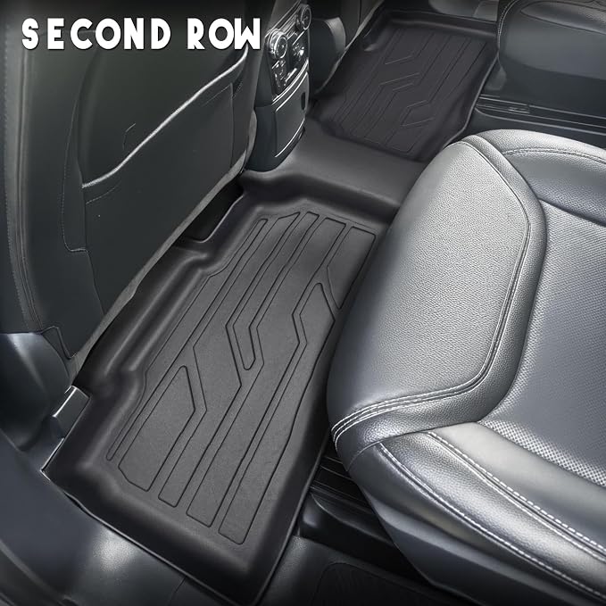 KARPAL Floor Mats for 2020-2026 Ford Explorer 6 & 7 Seats, Custom Fit TPE All Weather Ford Explorer Accessories 1st & 2nd & 3th Row Floor Liner & Trunk Mat with Backrest Mat
