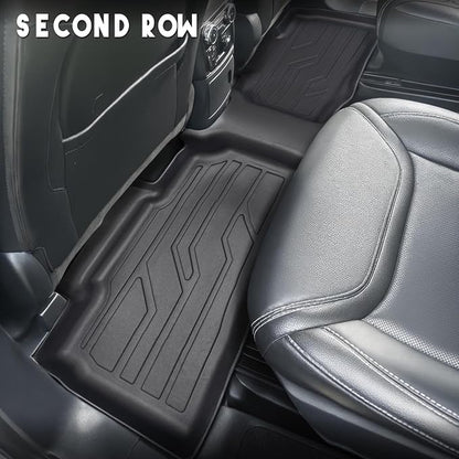 KARPAL Floor Mats for 2020-2025 Ford Explorer (Fit 6 & 7 Seat), Custom Fit TPE All Weather Ford Explorer Accessories 1st & 2nd & 3th Row Floor Liner & Trunk Mat with Backrest Mat