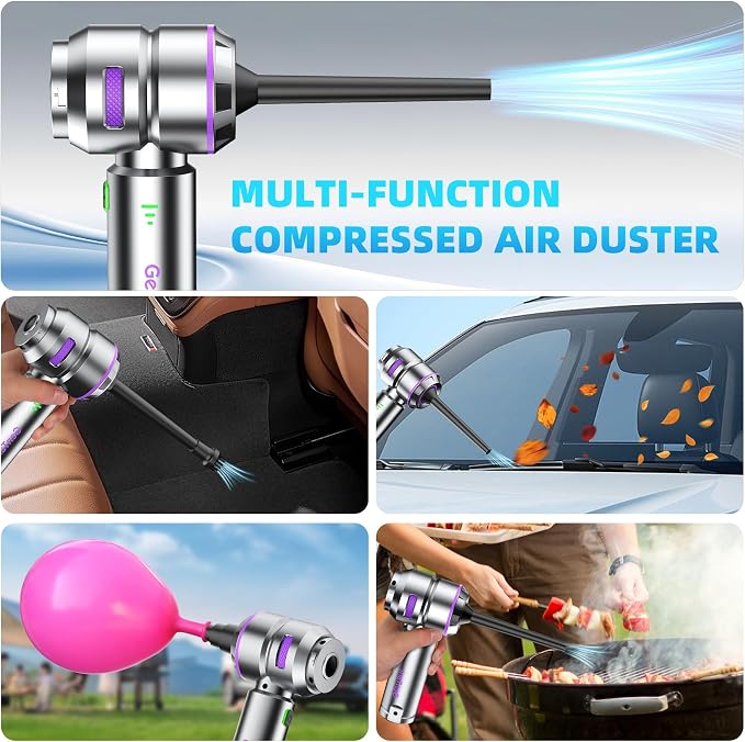 Mini Vacuum Cleaner Cordless, Car Vacuum Cleaner High Power Rechargeable Strong Suction, Air Pump Duster Blower Brushless Motor, Handheld Vacuum Cordless for Home Office, Gift for Men Women
