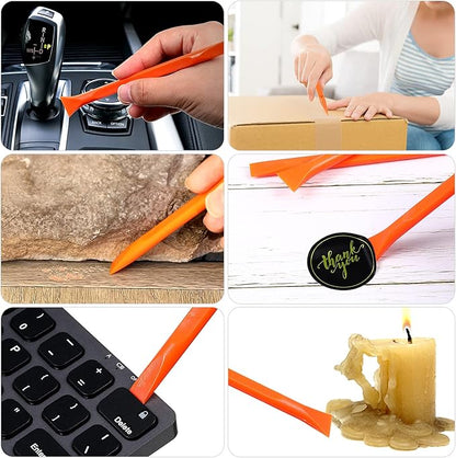 9 Pieces Plastic Scraper Tool Scratch Free Crevice Cleaning Sticker Remover Tool Multipurpose Non Scratch Scrapers for Tight Spaces, Kitchen, Crevices, Auto Detailing, Paint
