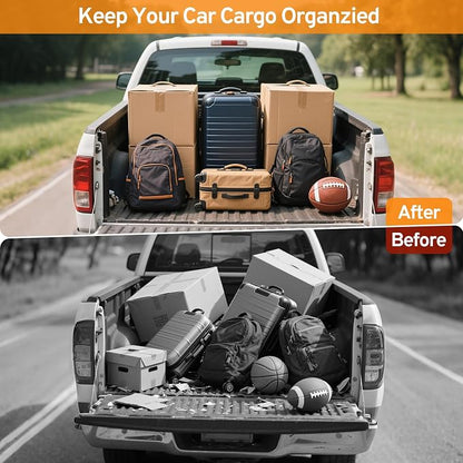 Cargo Net for Pickup Truck Bed for Toyota Tacoma XtraCab Double Cab SR5 Off-Road Pro 2000-2025 2026 Accessories Mesh Organizer Stretchable 4'x4' to 7'x7' Netting Highly Elastic