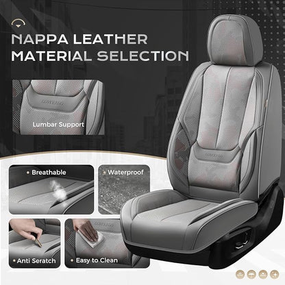 Coverado Seat Covers, Car Seat Covers Front Seats, Leather Seat Covers for Cars, Car Seat Protector Waterproof, Gray Car Seat Cushion, Front Carseat Cover Universal Fit for Most Cars Camo