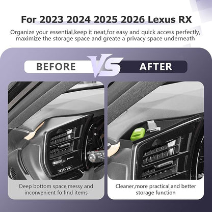 LUWU 2026 RX Dashboard Non-Slip Mat Compatible with 2023 2024 2025 2026 Lexus RX350/RX450/RX500 Accessories Silicone Protective Pad Liner Protective Pad Center Console Liner Mat Black