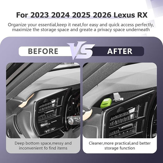 LUWU 2026 RX Dashboard Non-Slip Mat Compatible with 2023 2024 2025 2026 Lexus RX350/RX450/RX500 Accessories Silicone Protective Pad Liner Protective Pad Center Console Liner Mat Black
