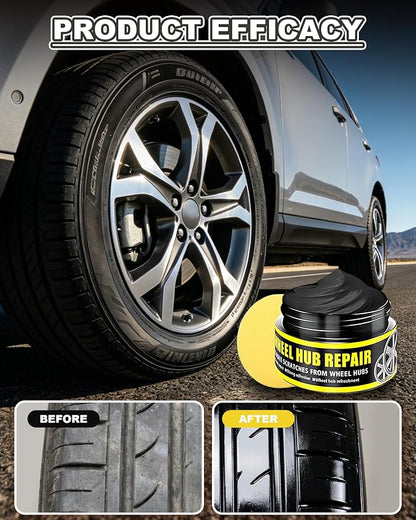 Car Tire Shine with Sponge,Tire Coating Paste,Tire Polishing Paste,Long-Lasting Tire Dressing with Wet Gloss Look Finish,Car Tire Shine for Trucks Sedans RVs SUV(1Pcs)