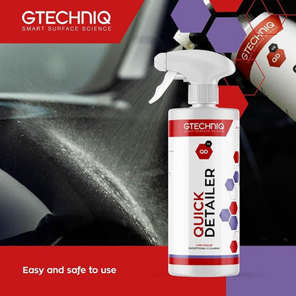 Gtechniq Quick Detailer Spray Car Polish, 17 fl oz | Removes Fingerprints and Watermarks, Enhances Protection and Shine, Easy to Apply and Long-Lasting Results
