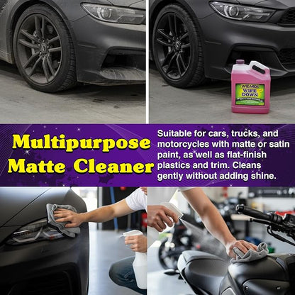 Wizards - Wipe Down Quick Detailer Spray, Matte Finish Car Polish, Automotive Clear Coat for Flat Clear, Suede, Denim Finishes, Car Care Kit Essential for General Finishes, 1 Gallon