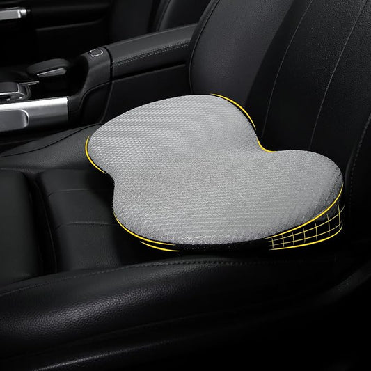 kingphenix Wedge Car Seat Cushion: Memory Foam Truck Seat Cushion for Car Seat Driver - Sciatica and Back Pain Relief - Enhancing Driving Comfort -Gray