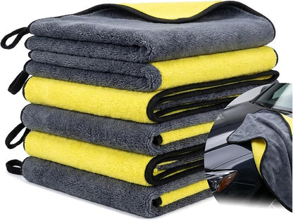 PARAROSE Microfiber Towels for Cars, 800GSM Car Drying Towel, Large Microfiber Cleaning Towels for Car Washing, Waxing, Buffing, Polishing, Scratch-Free Auto Detailing Towels, 6 Pack, 12 x 24 Inch
