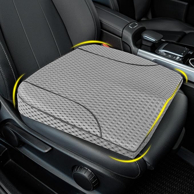 Lofty Aim Car Seat Cushion, Comfortable Memory Foam Seat Pillow for Driving, Sciatica-Back Pain Relief, Cushion for Car-Truck, Office, Wheelchair - Mesh Gray