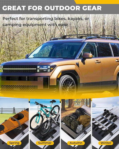 330LBS Lockable Cross Bars Roof Rack Fit for Hyundai Santa Fe 2024-2026 Aluminum Crossbars Cargo Bar Luggage Baggage Carrier Rooftop Accessories, for Storage Bag Kayak Snowboard Canoe Bike