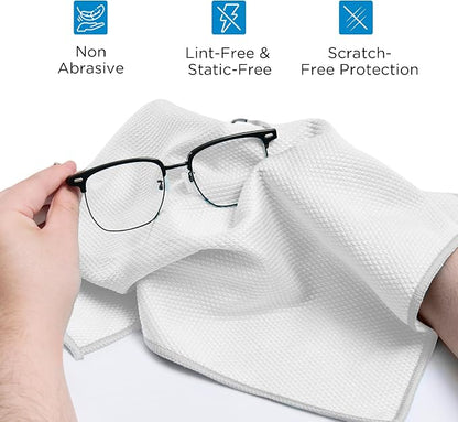 Professional Auto Detailing Microfiber Cloths 6 Pack 15.5"x15.5" | Glass Cleaning Towels Car Windshield Window and Interior Lint Free Streak Free High Gloss Shine Polishing