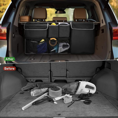 XHRING Car Trunk Organizer Storage Backseat Hanging Organizer Bag for Chevy/Chevrolet Equinox Traverse Trax Tahoe Trailblazer Blazer Suburban LS LT LTZ Premier SUV Accessories 2000-2025 2026