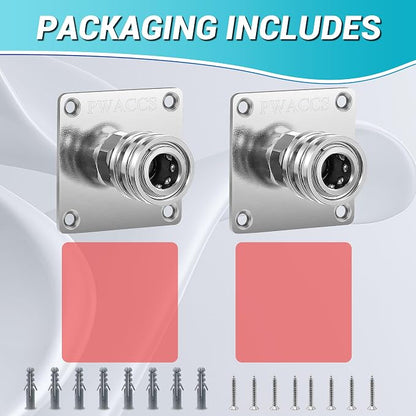 PWACCS Pressure Washer Foam Cannon Holder, 1/4" Quick Connect Automatic Foam Cannon Mount, Stainless Steel Pressure Washer Nozzle Tip Holder, Pressure Washer Accessories Storage Rack 2 Pack