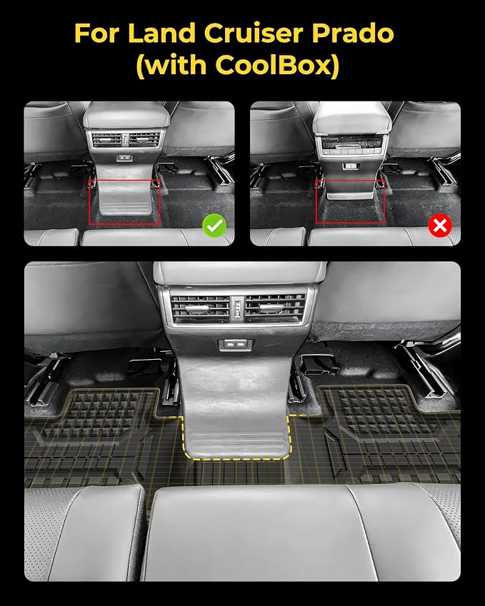 3W Floor Mats & Cargo Liner for 2024-2027 Toyota Land Cruiser Prado, TPE Custom Fit Floor Liner & Trunk Mats 1st &2nd Rows Car Mats & Cargo Mat