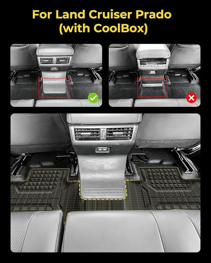 3W Floor Mats & Cargo Liner for 2024-2027 Toyota Land Cruiser Prado, TPE Custom Fit Floor Liner & Trunk Mats 1st &2nd Rows Car Mats & Cargo Mat