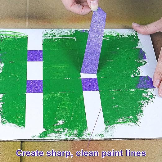 BOMEI PACK Purple Painters Tape,1" x 60 Yards x 6 Rolls (360 Yards Total) - Paint Tape for Walls Painting, Automotive, Labeling, DIY Crafting, Decoration and School Project