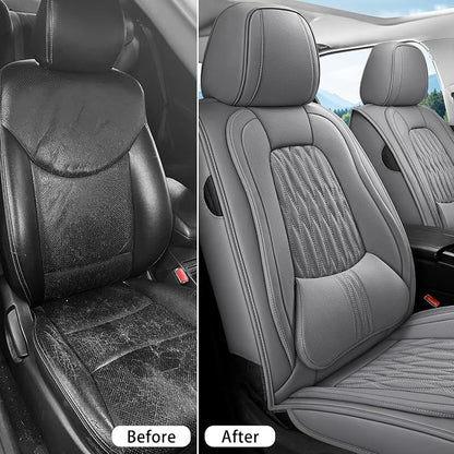 WELLDO Car Seat Covers, Gray, Full Set | Waterproof, Scratch-Resistant, Breathable & Easy to Clean, Universal for SUV Sedan Truck, w02