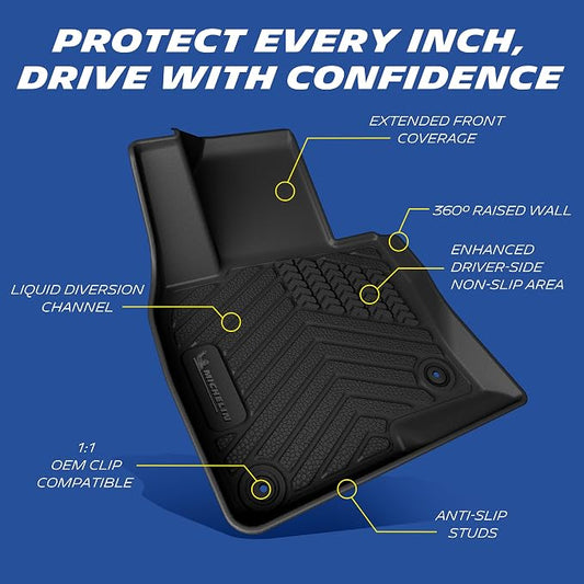 Michelin Vehicle Mats, All-Weather TPE Custom Fit Liner for 2017-2025 Mazda CX-5 (3 Piece), Premier