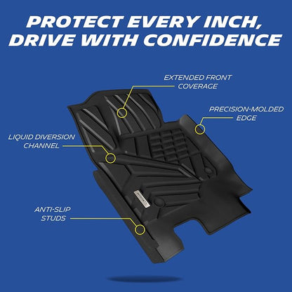 Michelin Vehicle Mats, All-Weather TPE Custom Fit Liner for 2017-2026 Ford F250/F350/F450/F550 Crew Cab Bucket Seat W/Under Seat Storage Carpet Floor, Elite