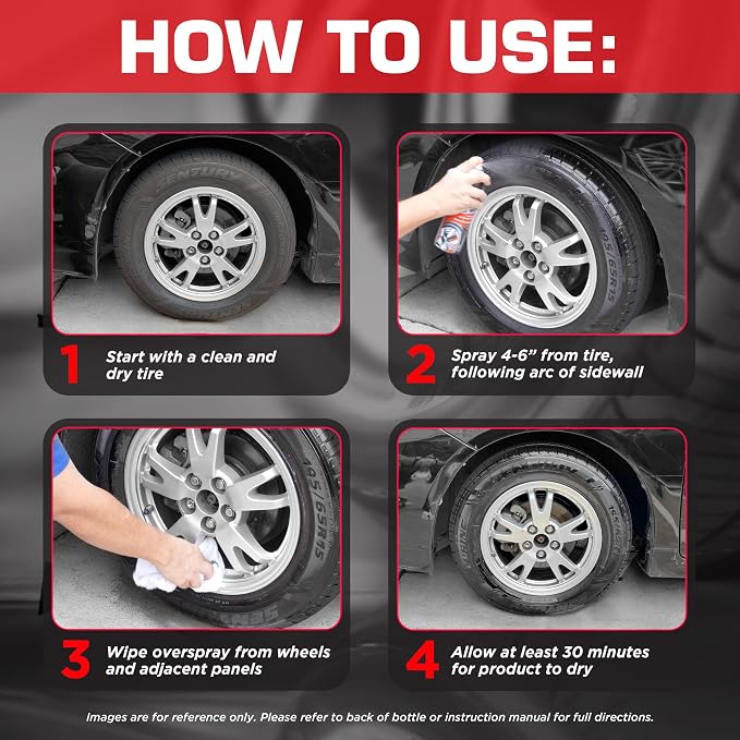 Black Magic 120270 Tire Wet Spray, Weather & Rinse-Resistant Formula that leaves Tires looking Wet, Black & Glossy in One Spray, 14.5 Fl. Oz. (Pack of 2)