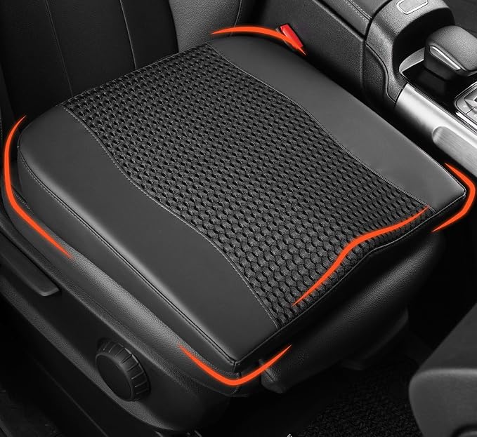 Lofty Aim Car Seat Cushion, Comfort Memory Foam Car Cushions for Driving - Sciatica & Lower Back Pain Relief, Driver Seat Pillow for Auto, Office Chair, Wheelchair - 4D Mesh Black