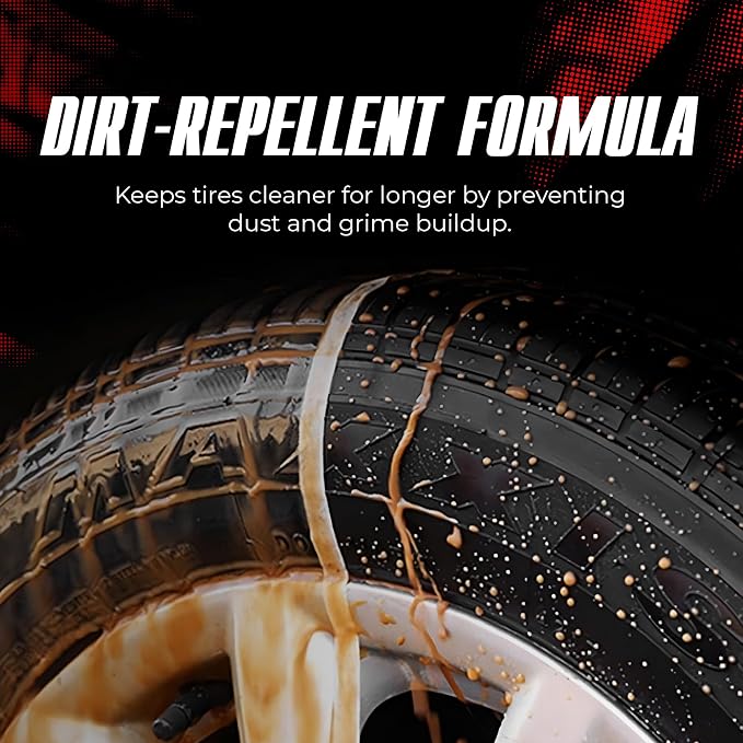 TEAM UNIQUE Tire Shine Satin – 18.6 fl oz | Low-Gloss Satin Tire Shine Spray | UV Protection Against Cracking & Fading | Non-Greasy, Low-Sling Formula for Cars, Trucks & SUVs