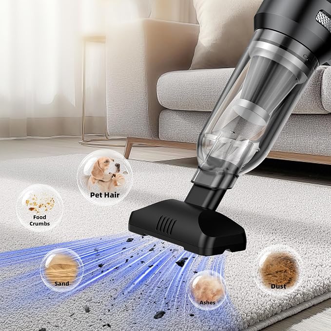 Car Vacuum Portable Cordless with 18000Pa Suction, 4 in 1 Air Duster & Mini Vacuum Cleaner High Power Foldable Rechargeable, Brushless Motor Airify Pro Car Vacuum for Home Office Pet Hair