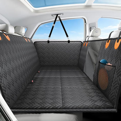 PROZAR Dog Car Seat Cover for Back Seat, Hard Bottom Back Seat Extender, Back Seat Pet Cover for Dogs - Supports 400lbs, Waterproof Heavy Duty Scratch Dog Hammock for Midsize SUVs & Trucks, 56in