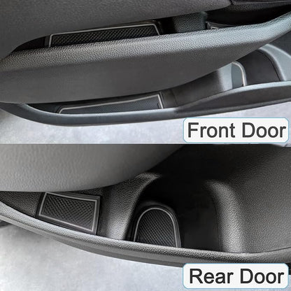 JDMCAR Custom Liner Accessories Compatible with Chevy Colorado/GMC Canyon 2015-2021 2022, Cup Holder, Door Pocket, and Center Console Insert Mat Kit 26-PC Set (Crew Cab, Gray Trim)