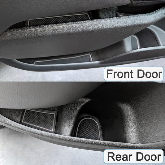JDMCAR Custom Liner Accessories Compatible with Chevy Colorado/GMC Canyon 2015-2021 2022, Cup Holder, Door Pocket, and Center Console Insert Mat Kit 26-PC Set (Crew Cab, Gray Trim)