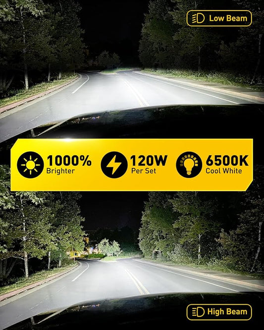 AUXITO H7 Bulb - 1000% Brighter 6500K White Illumination, Factory Halogen Size Match, Simple Plug and Play, 99% Vehicle Compatible, Pack of 2