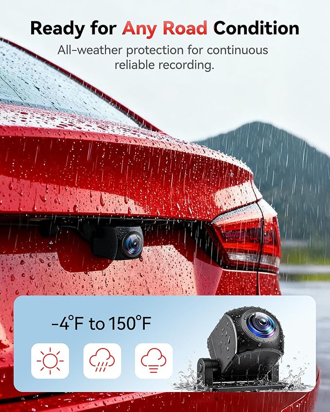 REDTIGER F7N Dash Cam 4K Front and Rear 1080P, 5.8GHz WiFi-20 MB/s Fast Transfer, 2160P/FHD Car Dash Camera with 64GB Card, Smart App Control, Precise GPS, Night Vision, 24H Parking Mode