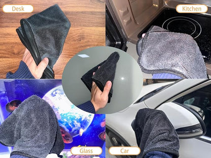 Shiny Wipes Shower Cleaning Cloth,3Pcs Microfiber Car Drying Towel,Car Cleaning Cloth,The Thinywipe for Cleaning. (15.74 * 15.74INCH)