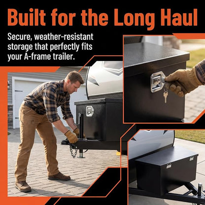 35 Inch Underbody Truck Tool Box Steel Metal Trailer Tongue Box with Handled-Lock Waterproof Heavy Duty Organizer for Trucks RVs ATVs - 35x11.8x11.8