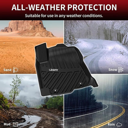 LASFIT Floor Mats for Toyota RAV4 2013-2018(Not Fit Hybrid) All Weather TPE Mats Custom Fit Floor Liner for Toyota RAV 4 LE/XLE/SE/Limited/Adventure Front and Rear 2 Row Car Mats,Black