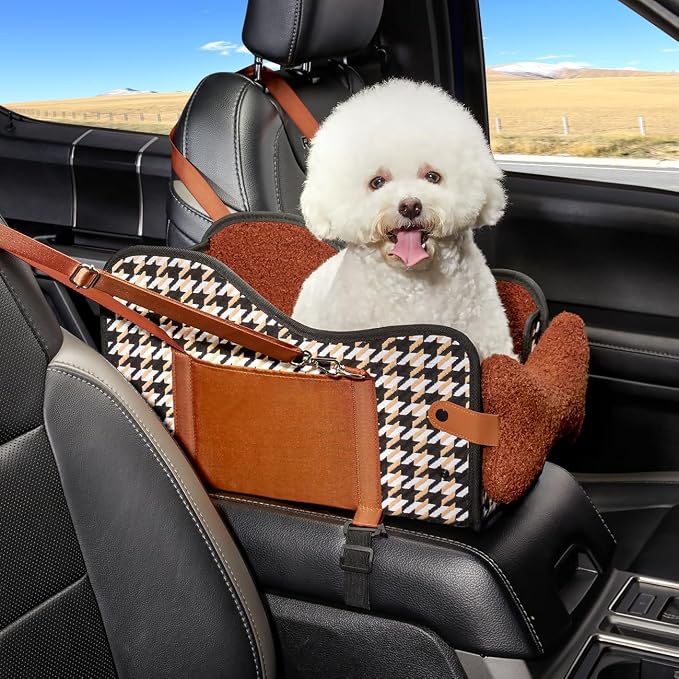 TKYZ Center Console Dog Car Seat,Pet Puppy Car Seat,Middle Console Dog Armrest Booster Seat for Small Dogs