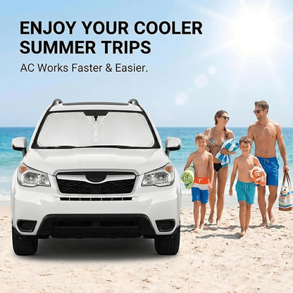 for Subaru Forester 2014-2018 Windshield Sun Shade Front Window Shade Custom Fit Forester Accessories Sun Visor Foldable Shade Blocks UV Rays Summer Must Have Car Accessories