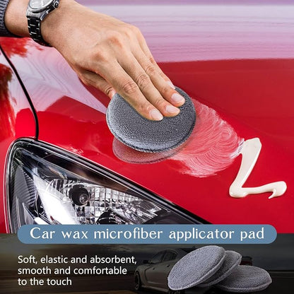 Tanlade 50 Pcs Car Detailing Microfiber Applicator Pad Wax Applicator Wash Microfiber Pads, 5 Inch Diameter (Grey)