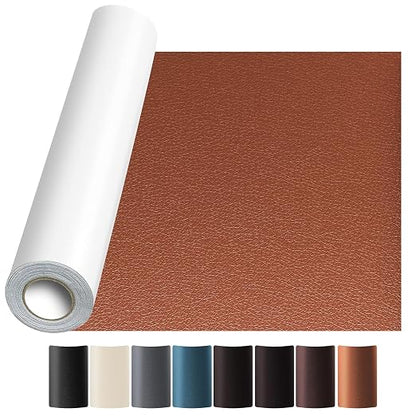 JuCheng Leather Repair Kit -Leather Repair Patch Self-Adhesive Waterproof Patch & Glue for Furniture, Car Seats, Sofa, Couch, Vinyl - Instant Fix for Tears & Scratches (Light Brown, 17X158 inch)