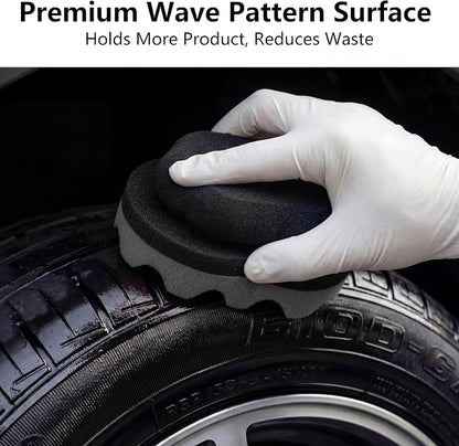 4 Pack Large Tire Shine Applicator Pad - Hex Grip Tire Applicator Sponge, Reusable Foam Sponge Tool for Car Detailing, Ideal for Applying Tire Shine & Tire Cleaner After Car Wash, Car Cleaning